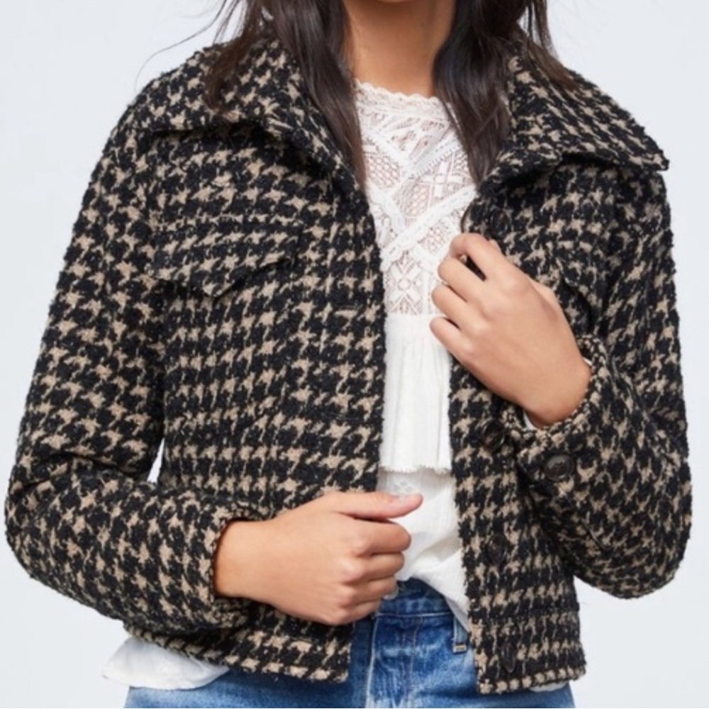Anthropologie x Avec Les Filles Houndstooth Blazer Jacket